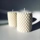 Handcrafted Soy Wax Pearl Pillar Candle Set of 2